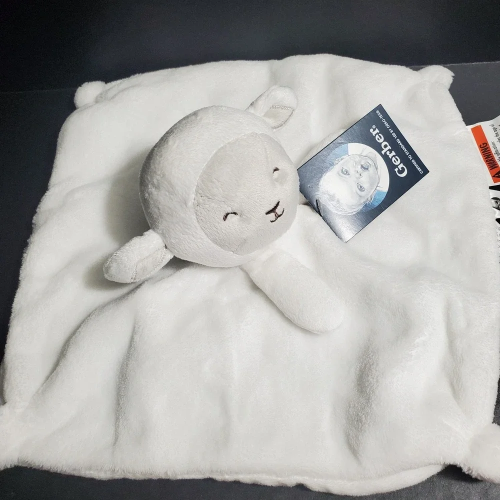 Gerber Plush White Lamb Sheep Baby Security Blanket 12